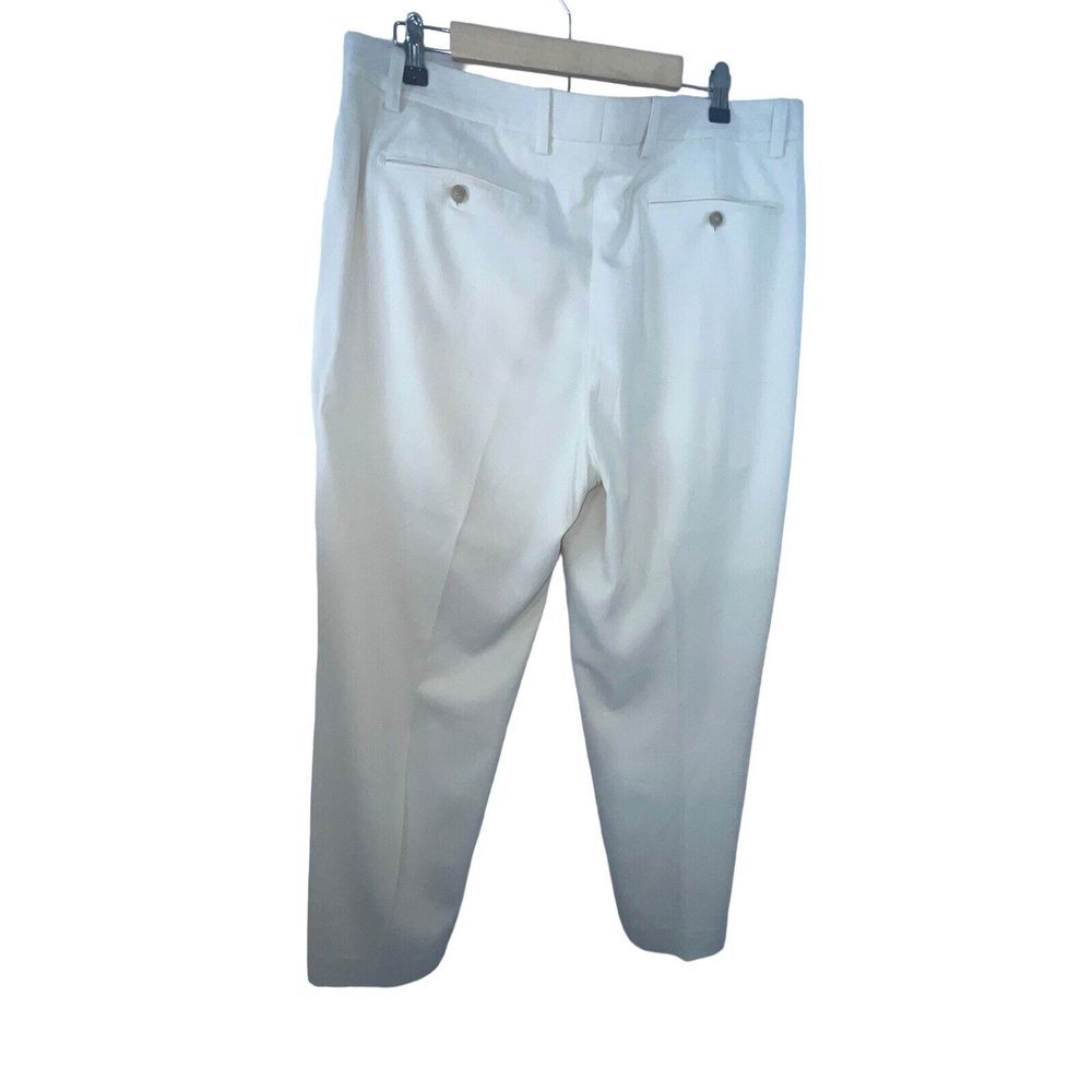 Tommy Bahama Relaxed Silk Pants 35x30 Cream Slash Pockets - Picture 2 of 14